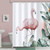 Bonhause Pink Flamingo Shower Curtain for Bathroom Tropical Leaves Decorative Bath Curtain 72 x 72 Inch Polyester Fabric Waterproof Bathroom Curtain with 12 Hooks