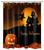 LB Halloween Castle Witch Black Cat Shower Curtain Moon Night Pumpkin Shower Curtains for Bathroom Decorations with Hooks 60x72 inch Waterproof Polyester Fabric