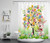 LB Easter Shower Curtain for Bathroom, Easter Eggs Tree with Floral Funny Rabbit Bunny Shower Curtains, Colorful Eggs in Spring Green Grass Butterfly Bathroom Curtains Set with Hooks, 60X72 Inches