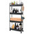 AROGAN Slim Rolling Storage Cart with Wheels, 4 Tier Bathroom Organizer, Rolling Utility Cart for Kitchen, Bathroom, Laundry Room, Office, Narrow Place(Black)