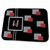3dRose Modern Geometric Black Red Grey Square Pattern Monogram... - Dish Drying Mats (ddm-215225-1)
