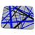3dRose Lines Of Blue and Black Geometric Pattern On Grey - Dish Drying Mats (ddm-355504-1)