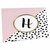 3dRose Diagonal Pink Letter H Monogram Pretty Black and White... - Desk Pad Place Mats (dpd-315936-1)