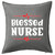 HARD EDGE DESIGN Blessed Nurse Heartbeat Grey Throw Pillow with Polyester Filling