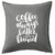 HARD EDGE DESIGN Coffee is Always Better with a Friend Grey Throw Pillow Cover