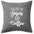 HARD EDGE DESIGN Fueled by Jesus and Coffee Grey Throw Pillow Cover