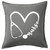 HARD EDGE DESIGN Nurse Stethoscope Heart Grey Throw Pillow with Polyester Filling