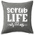 HARD EDGE DESIGN Scrub Life Nurse Heartbeat Pulse Grey Throw Pillow with Polyester Filling