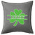 HARD EDGE DESIGN Lucky Shamrock Grey Throw Pillow with Polyester Filling