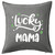 HARD EDGE DESIGN Lucky Mama Clovers Grey Throw Pillow with Polyester Filling
