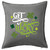 HARD EDGE DESIGN Get Lucky Script Clovers Grey Throw Pillow with Polyester Filling