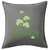 HARD EDGE DESIGN Lucky Script Shamrocks Grey Throw Pillow Cover