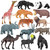 SUGFUT Safari Animals Figures Animal Toys Realistic Jumbo Wild Zoo Animals Figurines Plastic African Jungle Animal Toys for Toddlers