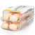 Egg Holder for Refrigerator, Automatically Rolling Egg Holder with Time Scale, Lid, Large Capacity Egg Organizer For Fridge, Plastic Egg Dispenser,Egg Tray & Bin -2 Layer, Clear