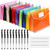 10 Pcs Plastic File Folder Poly Envelopes Expanding File Wallet Organizer Documents Folder with Snap Closure and Pocket Waterproof Transparent File Pouch with Pen for School(A4)