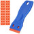 Ainiv Plastic Razor Blade Scrapers, Scraper Tool with 20PCS Blades, Multi-funtional Cleaning Razor Scraper for Removing Stickers, Labels, Caulk, Adhesive, Paint Removal-Blue&Orange