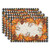 Fall Linen Placemats Set of 4 Autumn Thanksgiving Pumpkin Non Slip Heat-Resistant Washable Wipeable Table Place Mat Tablemat for Kitchen Dining Table Home Decoration 12" x 18"