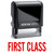 FIRST CLASS Red Office Stock Self-Inking Rubber Stamp