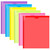 INFUN Heavy Duty Plastic Pocket Folder with Prongs and Clear Front Pocket - 6 Pack, 3 Prong Folders with Pockets and Card Slot, Assorted Colors Pocket Folders with Prongs for Letter Size Paper