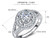 Yuren Fashion Women 925 Silver Round Cut Morganite Swarovski Crystal Birthstone Ring CZ Round Engagement Ring Wedding Bridal Jewelry (US Code 5)