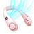 3 Speeds Portable Neck Fan, 3000 mAh Rechargeable Hands Free Bladeless Fans, Battery Operated Wearable Portable Fan for Travel, Leafless Headphone Design Personal USB Powered Cooling Neck Fan (Pink)