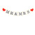 Mr & Mrs Party Banner,Bunting Banner Red Heart for Wedding Bridal Shower Decoration