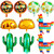 10 Piece Mexican Fiesta Theme Balloons Mexican Taco Llama Cactus Jumbo Foil Balloons Mexican Fiesta Party Decorations for Cinco De Mayo Taco Bout Luau Party Birthday Baby Shower Supplies