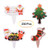 Qibote 200 Pieces Christmas Cupcake Toppers Picks, Cake Toppers for Christmas Party Cupcake Decoration Supplies