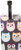 Graphics & More Cute Owl Pattern Luggage Tags Suitcase Carry-on Id, White