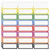 BUYGOO 48 Pcs Magnetic Dry Erase Labels Reusable Name Tag Label Dry Erase Magnetic Strips, Plate Rainbow Neon Sticker for Metal Shelving and Whiteboards Locker Fridge School Office Home