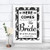 Black and White Damask Here Comes The Bride Personalized Wedding Sign
