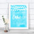 Aqua Sky Blue Watercolour Lights Let Them Eat Cake Personalized Wedding Sign