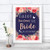 Navy Blue Blush Rose Gold Daddy Here Comes Your Bride Personalized Wedding Sign