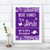 Purple Burlap Lace Effect Here Comes Bride Aisle Sign Personalized Wedding Sign