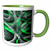 3dRose Eighties Green On Grey Abstract Strip Pattern - Mugs (mug_355238_7)