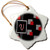 3dRose Modern Geometric Black Red Grey Square Pattern Monogram Letter V - Ornaments (orn-215239-1)