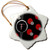 3dRose Modern Geometric Black Red Grey Circle Pattern Monogram Letter F - Ornaments (orn-215249-1)