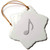 3dRose Grey Eighth Note Music Note on White - Single Gray Musical Quaver - Ornaments (orn-232074-1)