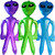 Vlish 3 Inflatable Alien - Pack of 3 Jumbo - Green, Purple and Blue Inflate Martian Aliens Toy for All Ages, Great for Halloween Party Decorations and Birthday, Area 51 - 32" x 12"