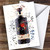 Watercolor Splatter Black Dry Gin Bottle Personalized Birthday Greetings Card