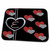 3dRose Modern Geometric Black Red Grey Hearts Pattern... - Bathroom Bath Rug Mats (rug-215196-1)