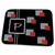 3dRose Modern Geometric Black Red Grey Square Pattern... - Bathroom Bath Rug Mats (rug-215233-1)