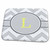 3dRose Grey and White Chevron with Yellow Monogram Initial L - Bathroom Bath Rug Mats (rug-222100-1)
