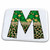 3dRose Glam Leopard and Four Leaf Clover Monogram Initial M - Bathroom Bath Rug Mats (rug-375807-1)
