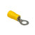 Ring Terminals, PVC Insulated, 10-12 AWG Gauge Wire, 1/4" Stud Size, Yellow, 100 Pcs