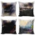 Ambesonne Watercolor Throw Pillow Cushion Case Pack of 4, Modern Quirky Abstract Landscape Inspired Painting with Dark Tone Details, Modern Accent Double-Sided Digital Printing, 20", Dark Grey Beige