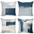 Ambesonne Grunge Throw Pillow Cushion Case Pack of 4, Abstract and Modern Style Brushstroke Ornaments Geometric Squares, Modern Accent Double-Sided Digital Printing, 16", Dark Petrol Blue and Grey