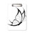 Simple Vintage Flying Black Butterfly Clipboard Folder Writing Pad Backing Plate A4