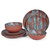 Yummost Melamine Dinnerware Sets, Melamine Dishes Sets, Wood Grain Plates and Bowls Set, 12pcs, Service for 4, BPA-Free Dishwasher Safe