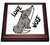 3dRose Funny Cute Howling Grey Wolf Lone Wolf Cartoon - Trivets (trv_338669_1)